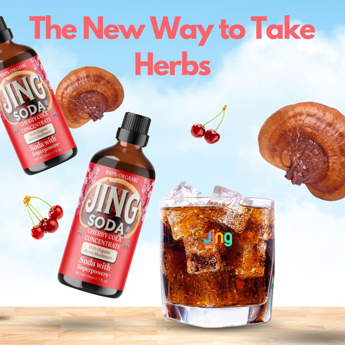 Jing Soda, Organic Cherry Cola, 32oz