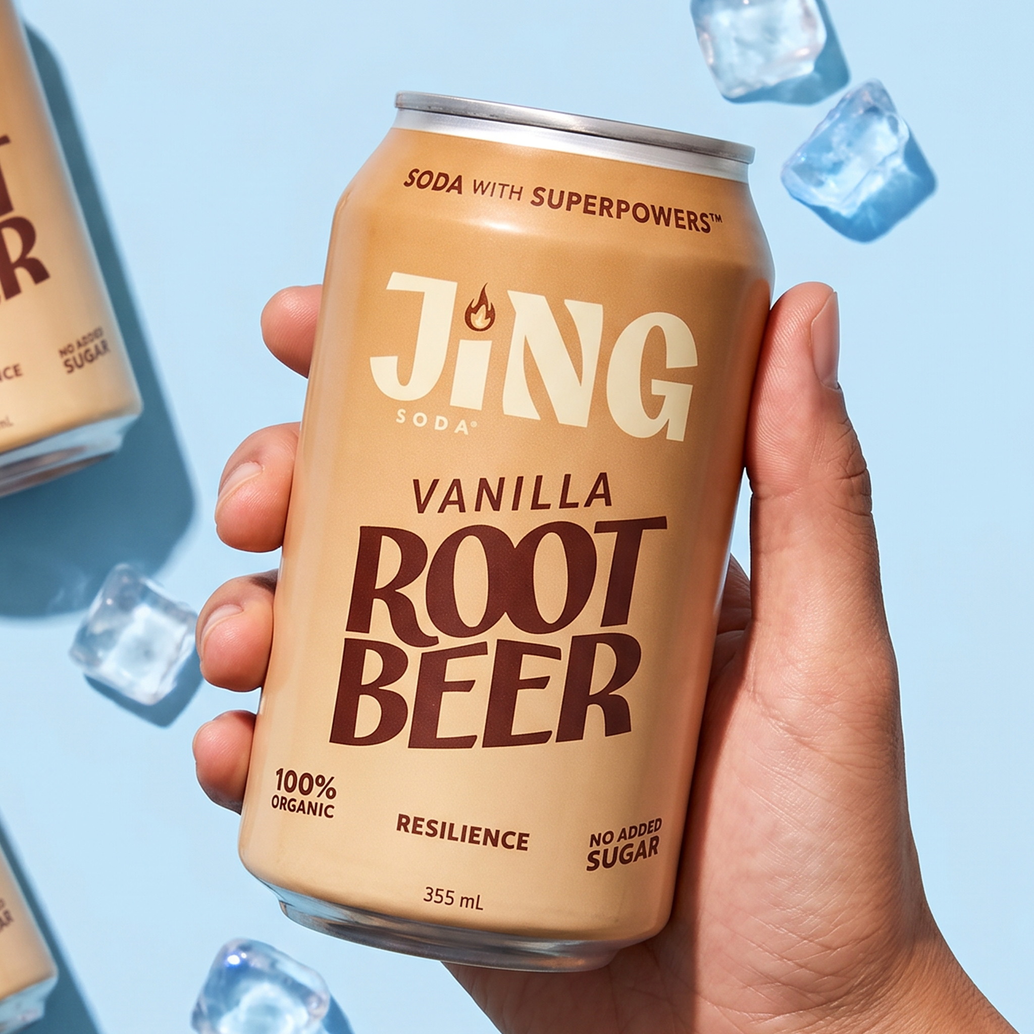 JING Vanilla Root Beer can on a white background
